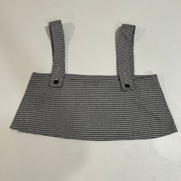 By The Way Houndstooth Crop Top Black White Size XS - Picture 2 of 5